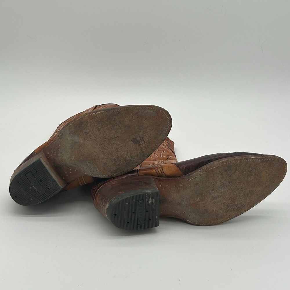 Vintage Nocona Teju Lizard Skin Western Cowboy Boots Men's 8.5  D Made in Spain - Picture 11 of 12